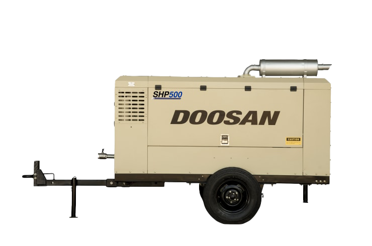 Doosan SHP500 188 horsepower diesel air compressor designed for high-pressure, heavy-duty industrial applications.