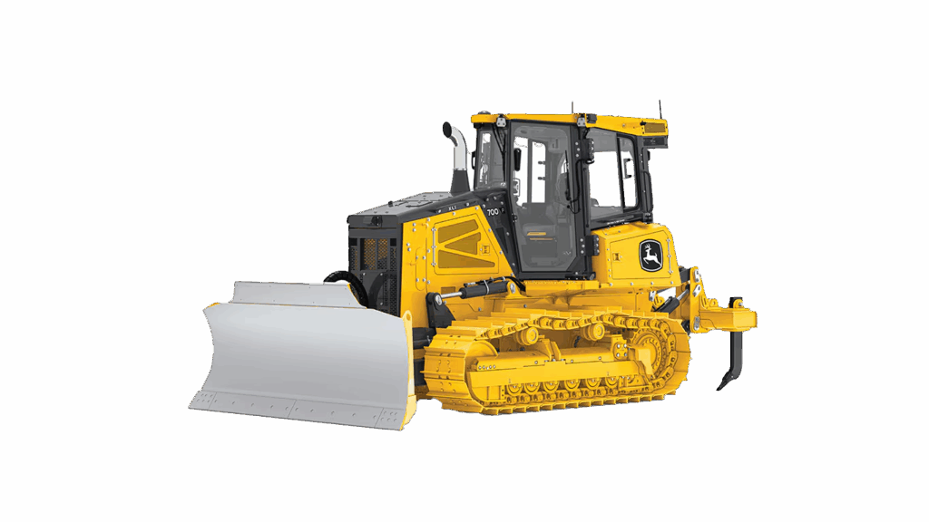 John Deere 700 P-Tier Dozer with 11-foot PAT blade and ROPS cab, built for mid-size site prep and precision grading tasks.