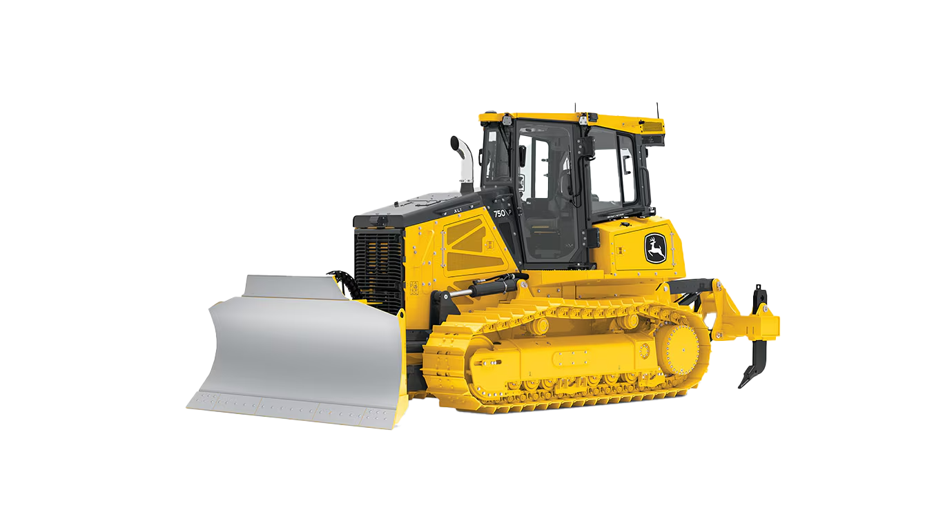 John Deere 750 P-Tier Dozer with 13-foot blade and rugged undercarriage, ideal for grading and heavy earthmoving.